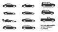 Set of simple icons for cars of different classes Royalty Free Stock Photo